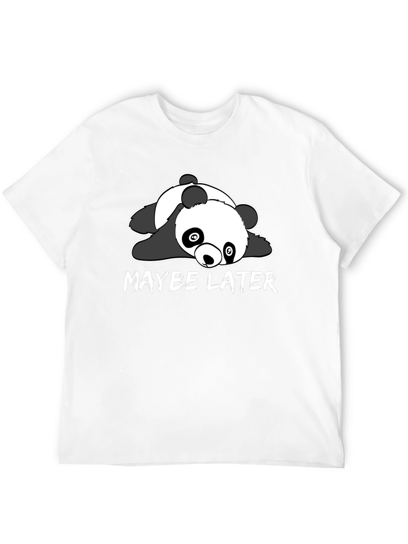 Maybe Later Panda Graphic T-Shirt - Black
