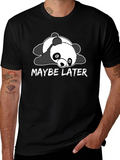 Maybe Later Panda Graphic T-Shirt - Black