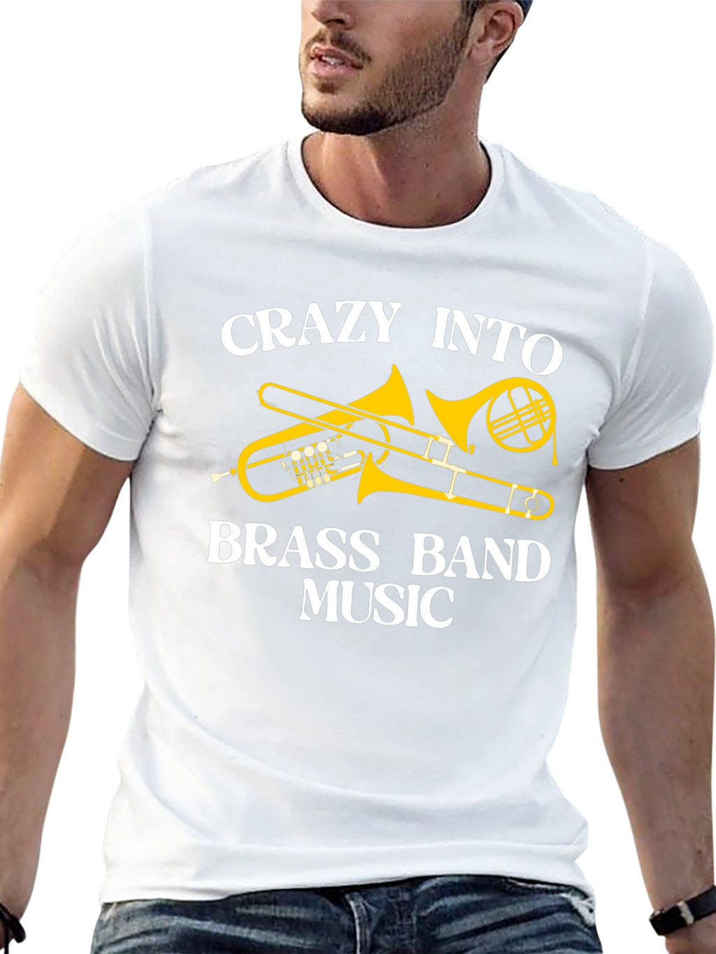 Crazy Into Brass Band Music Black T-Shirt
