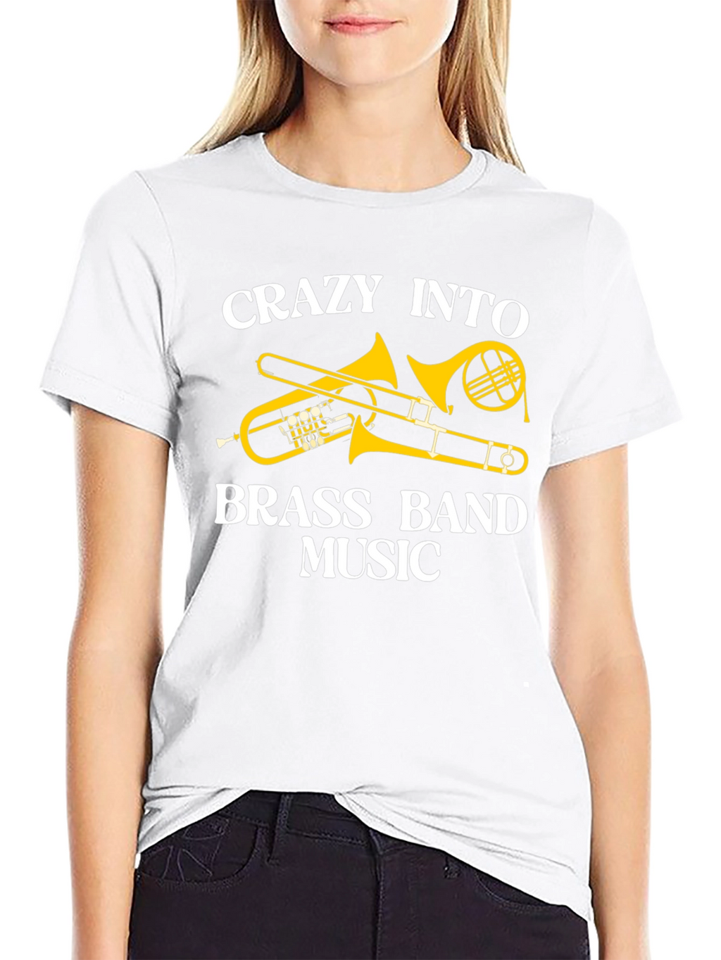 Crazy Into Brass Band Music Black T-Shirt