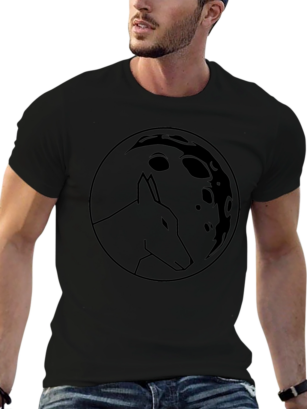 Wolf Moon Graphic Tee - Classic Black