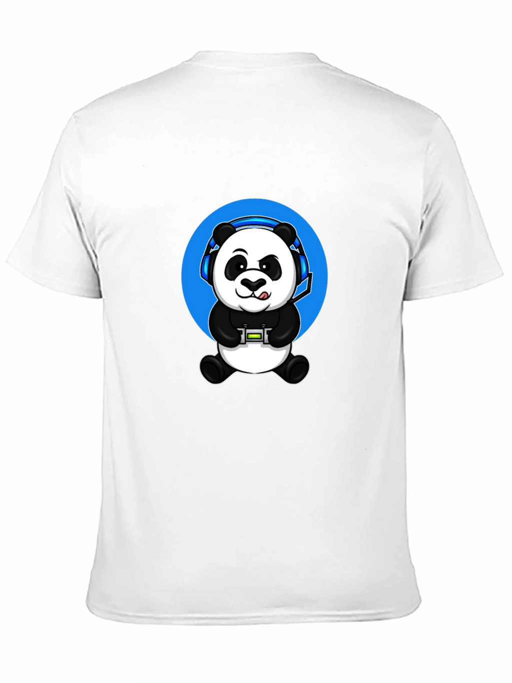 Gamer Panda Graphic Tee - Black Cotton Blend