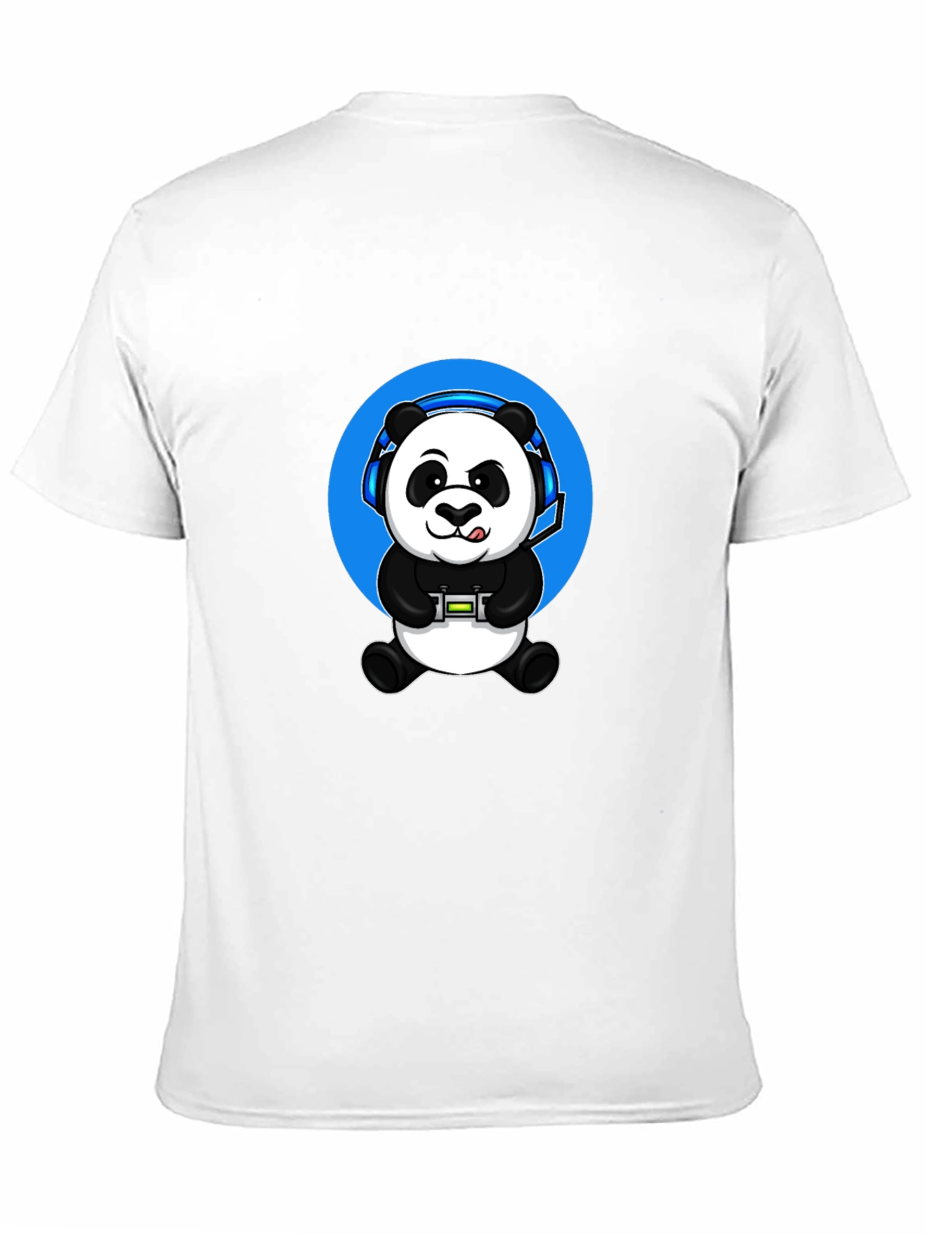 Gamer Panda Graphic Tee - Black Cotton Blend