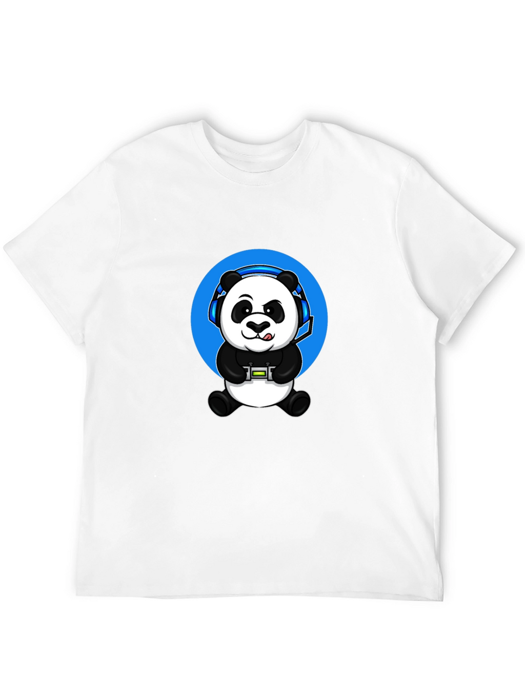 Gamer Panda Graphic Tee - Black Cotton Blend