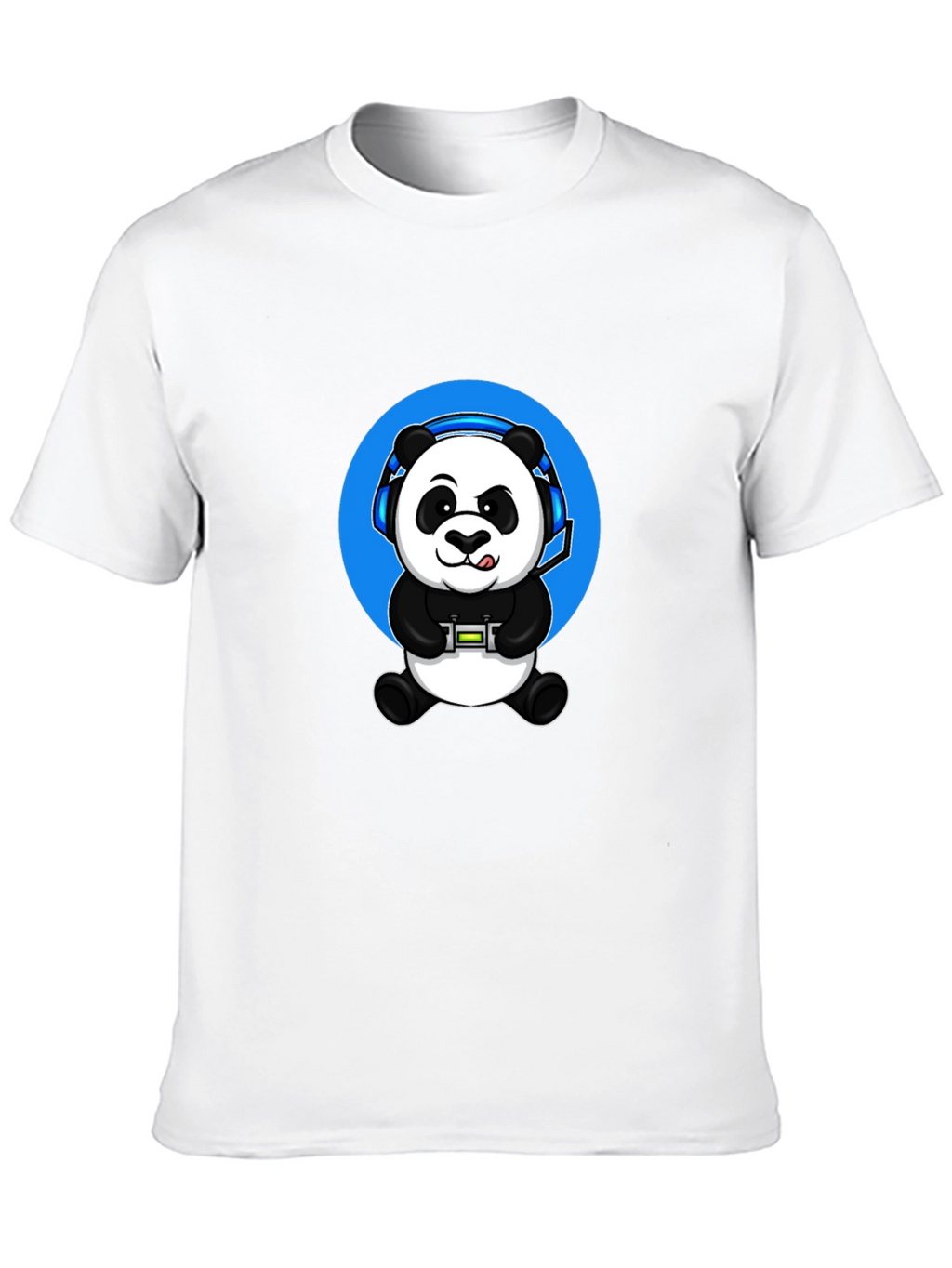 Gamer Panda Graphic Tee - Black Cotton Blend