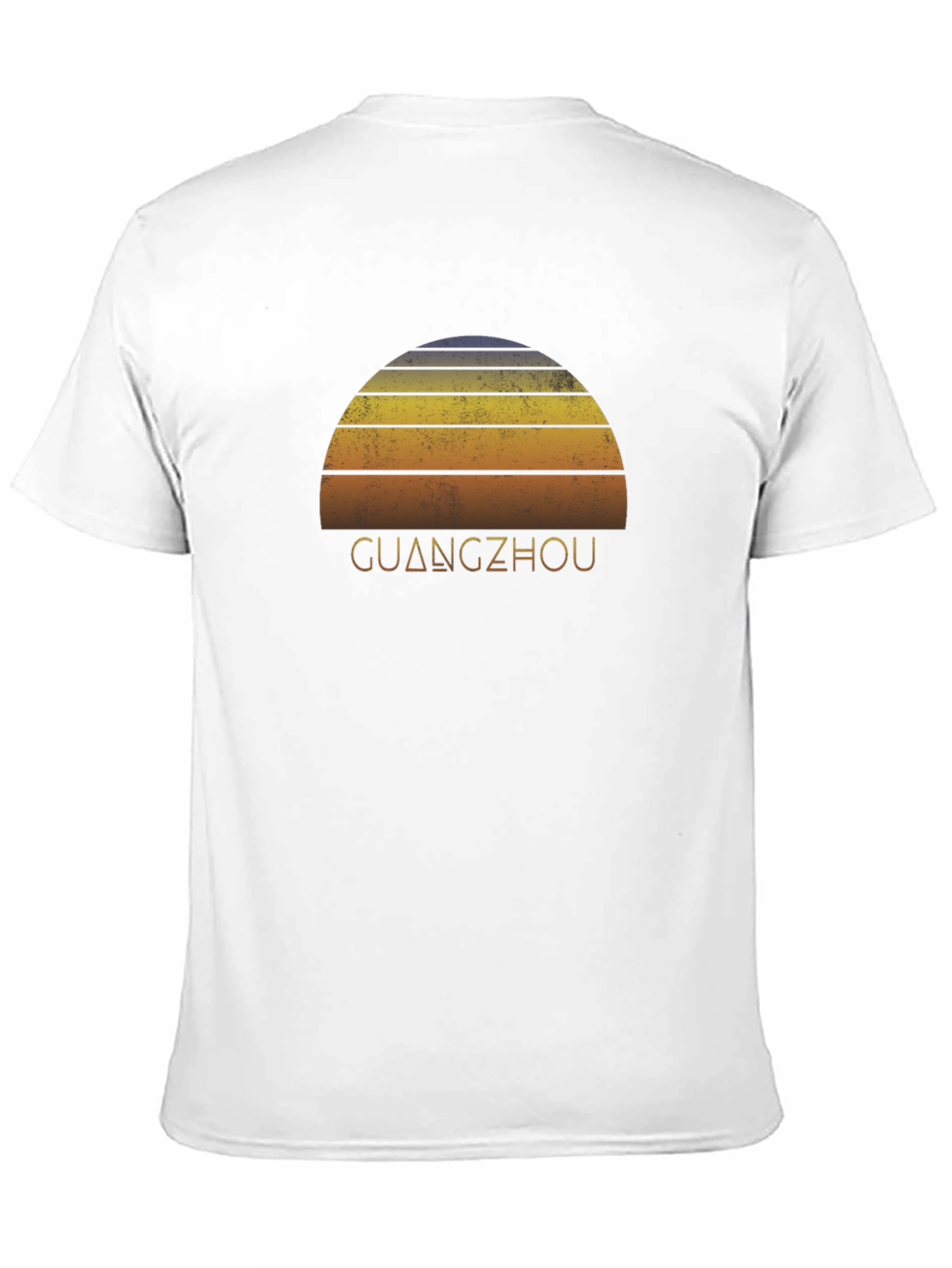 Guangzhou Sunset Graphic Tee - Retro Style Black T-Shirt