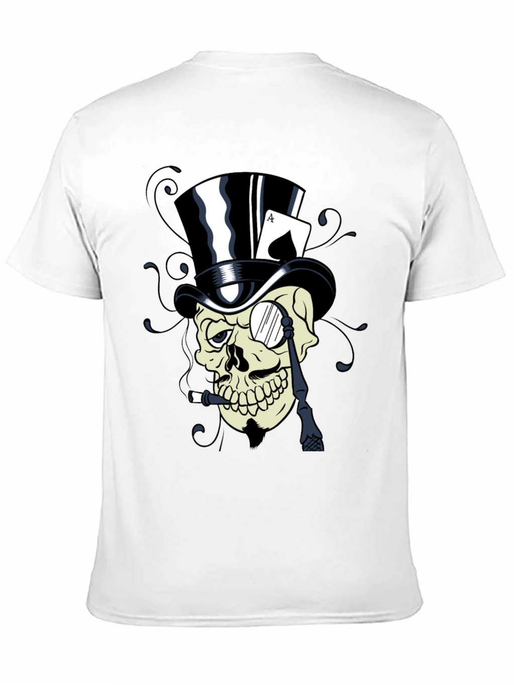 Skull Top Hat Ace Card Graphic T-Shirt