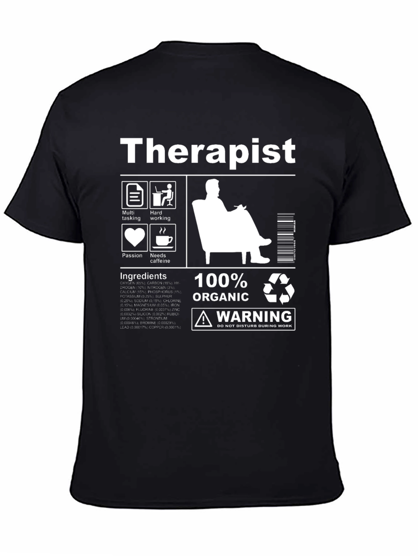 Therapist Organic Ingredients T-Shirt