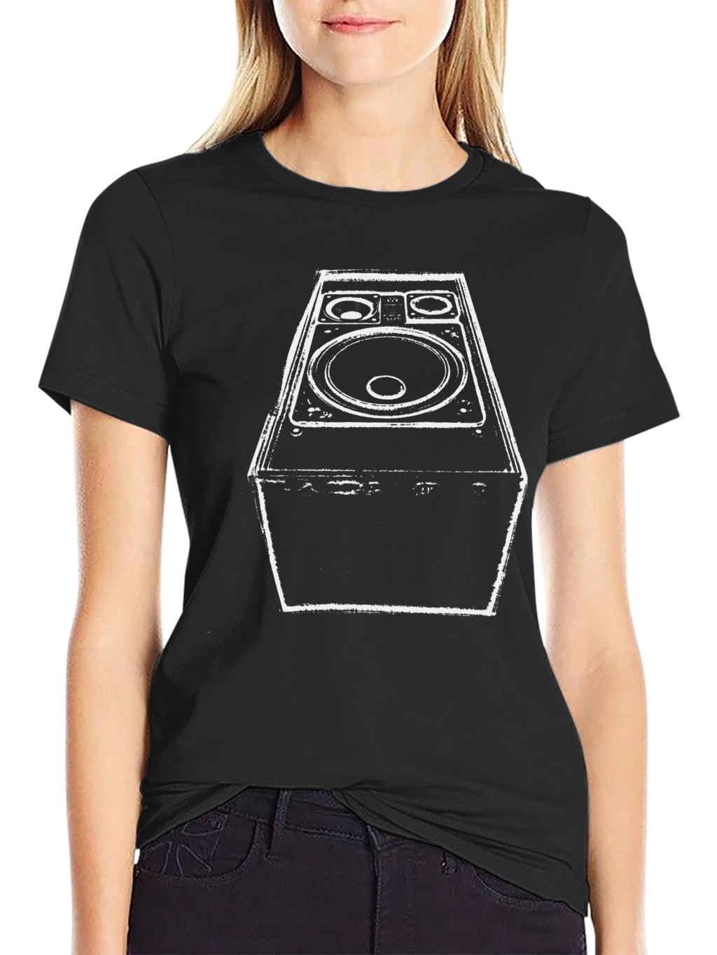Speaker Graphic Black Tee - Bold Music Statement