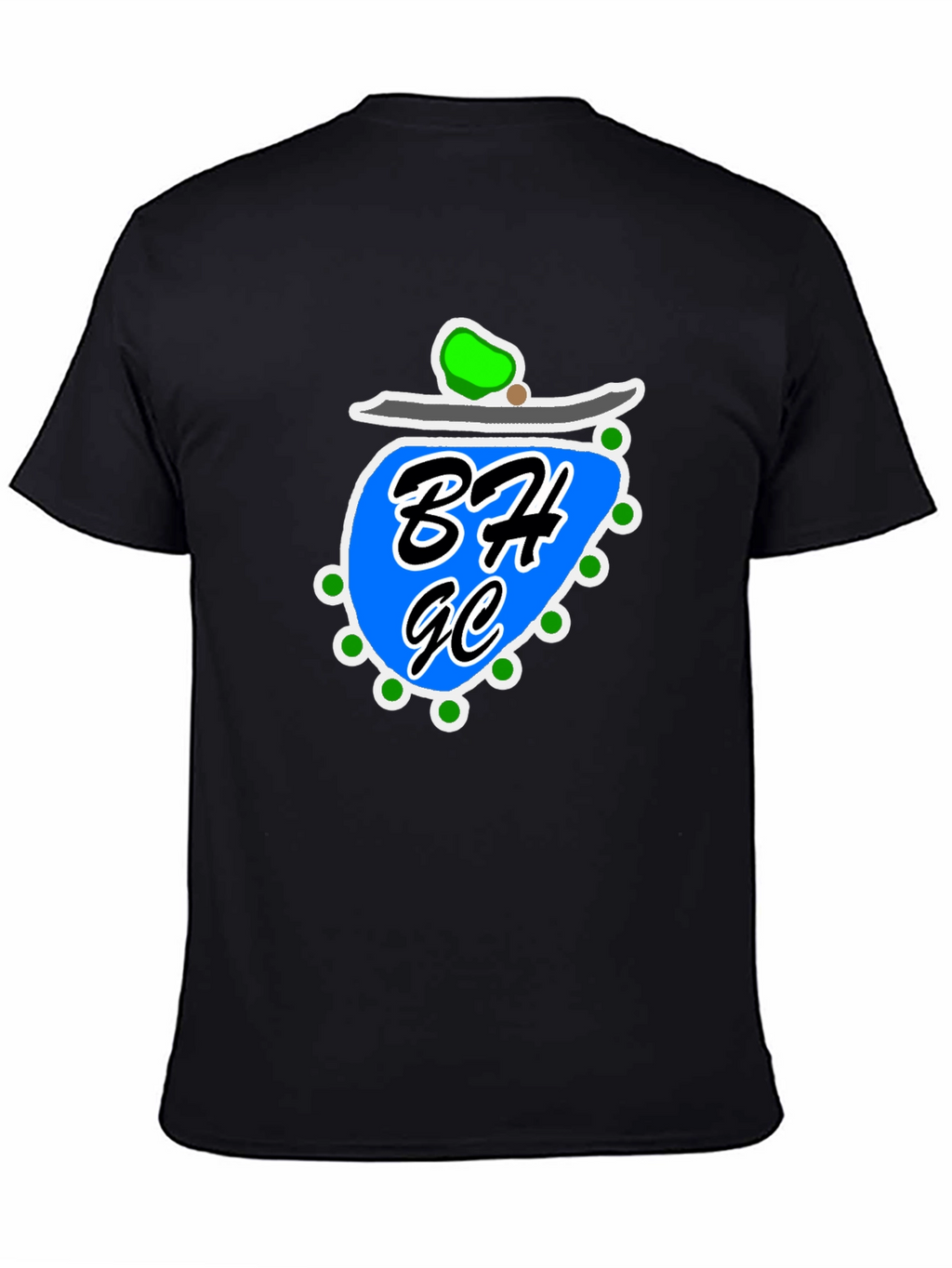 Black Graphic Tee with Blue Design