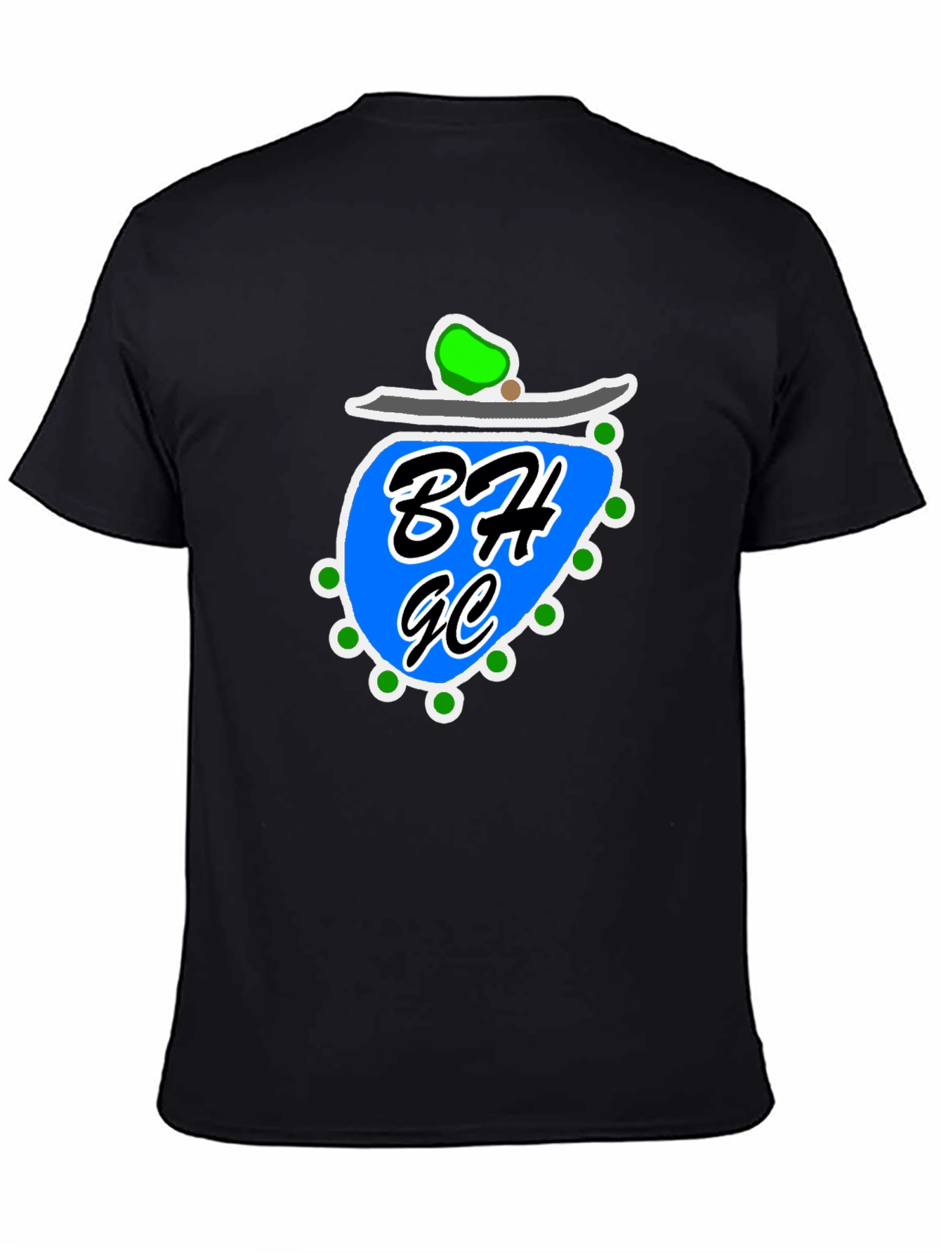 Black Graphic Tee with Blue Design