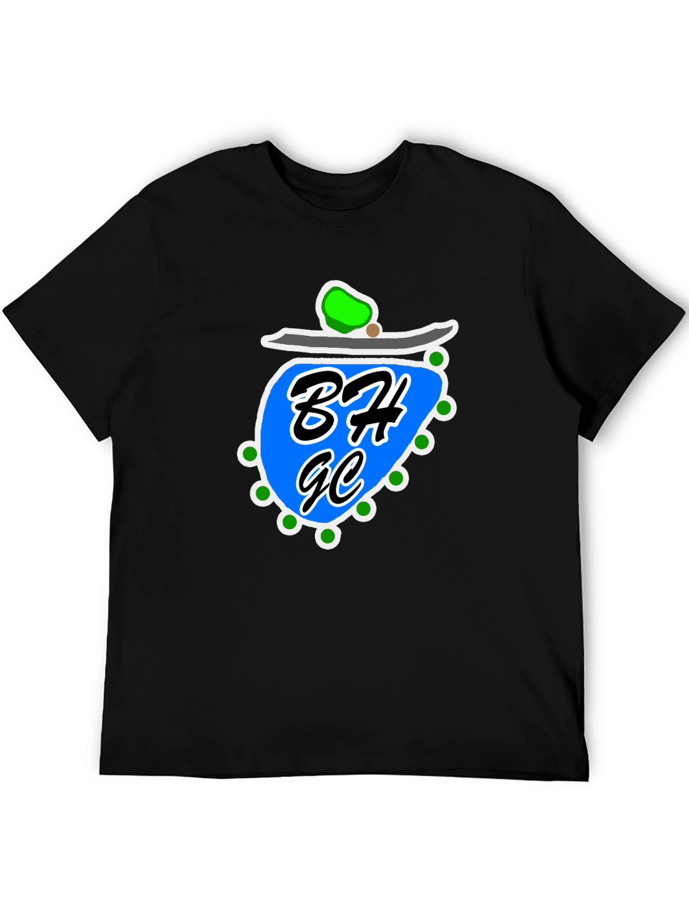 Black Graphic Tee with Blue Design