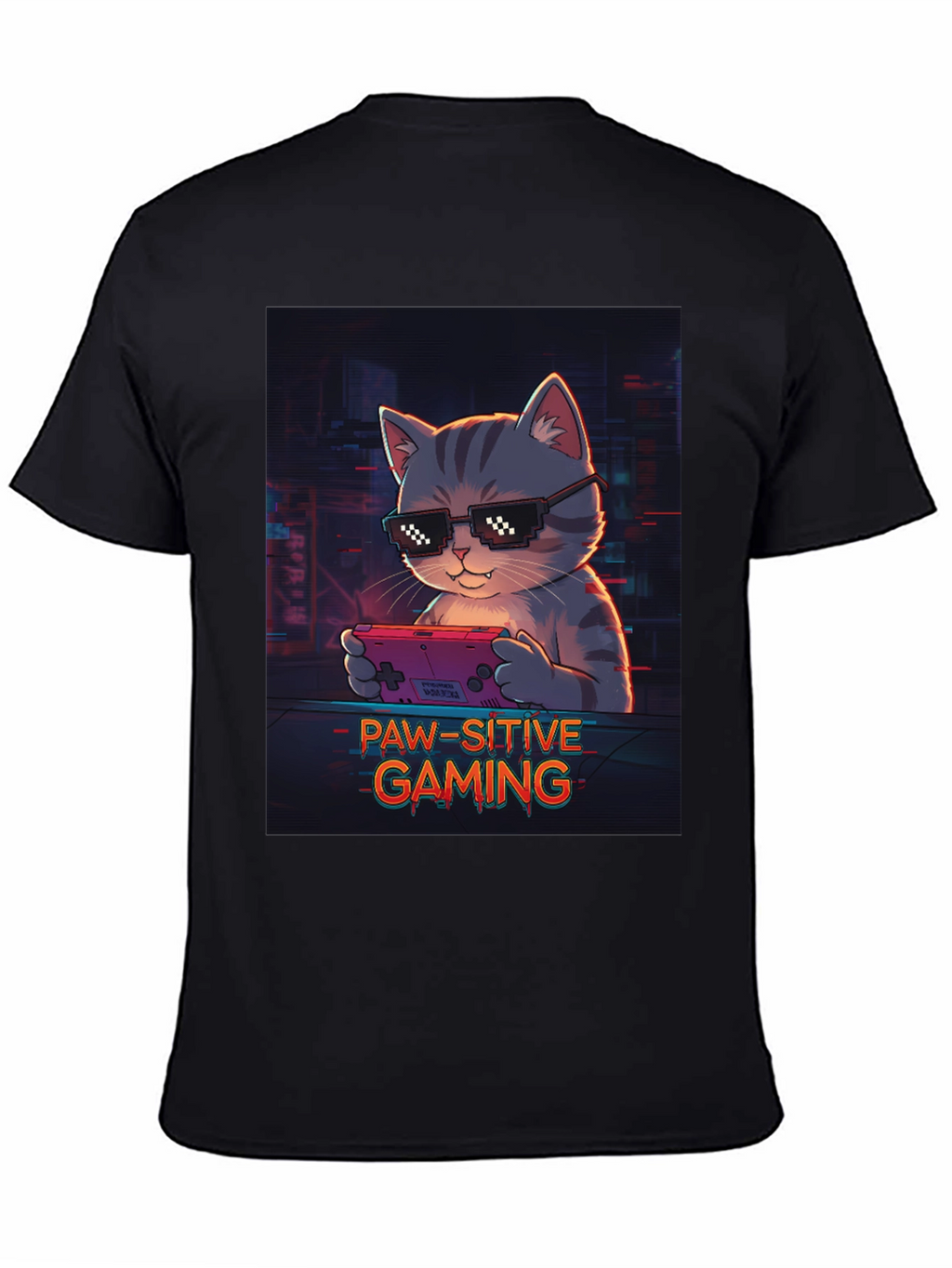 Paw-sitive Gaming T-Shirt - Cool Cat Gamer Tee