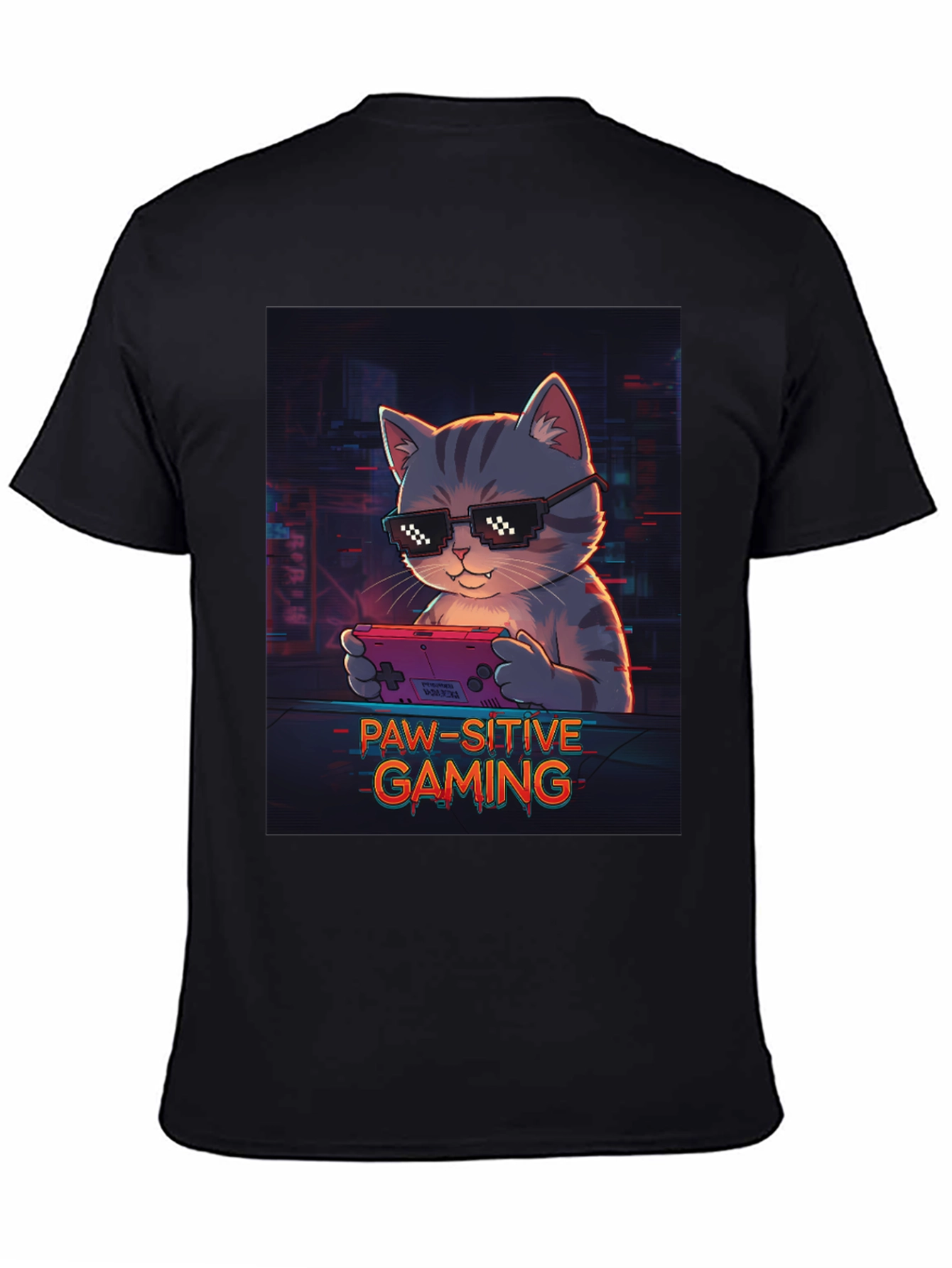 Paw-sitive Gaming T-Shirt - Cool Cat Gamer Tee