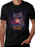Paw-sitive Gaming T-Shirt - Cool Cat Gamer Tee