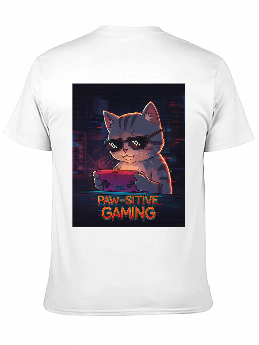 Paw-sitive Gaming T-Shirt - Cool Cat Gamer Tee