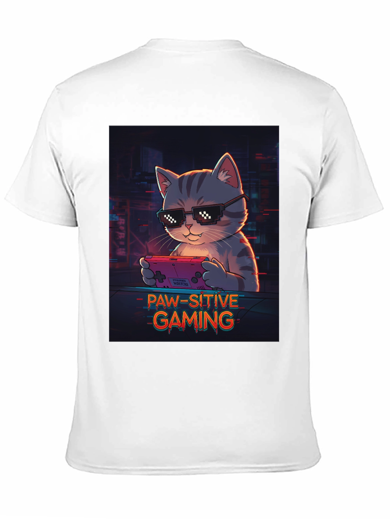Paw-sitive Gaming T-Shirt - Cool Cat Gamer Tee