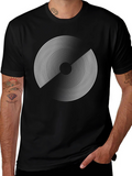 Abstract Circle Graphic Print Black T-Shirt