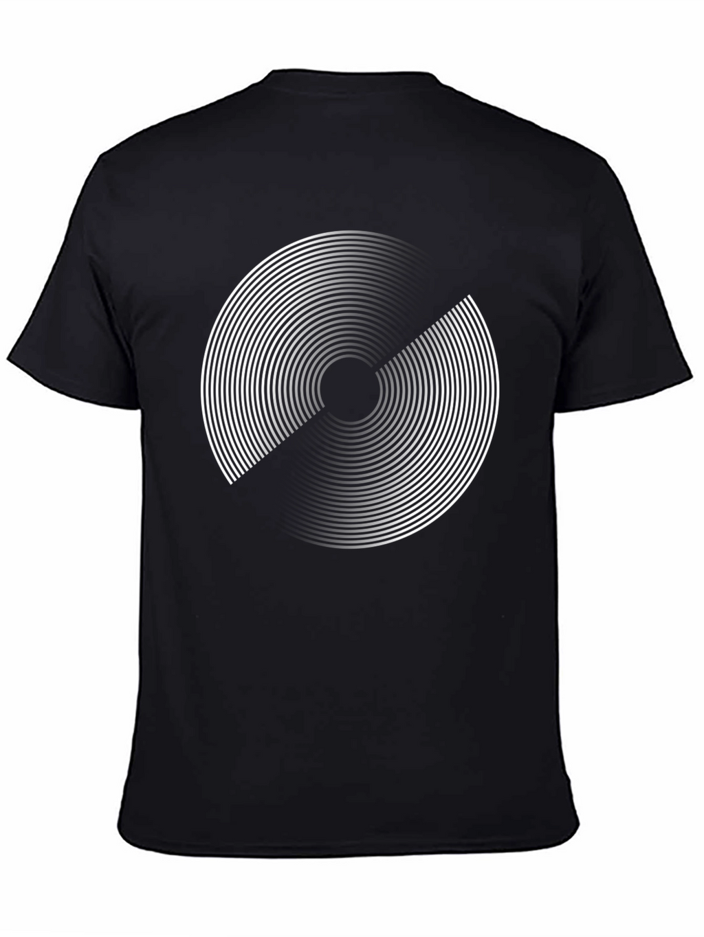 Abstract Circle Graphic Print Black T-Shirt