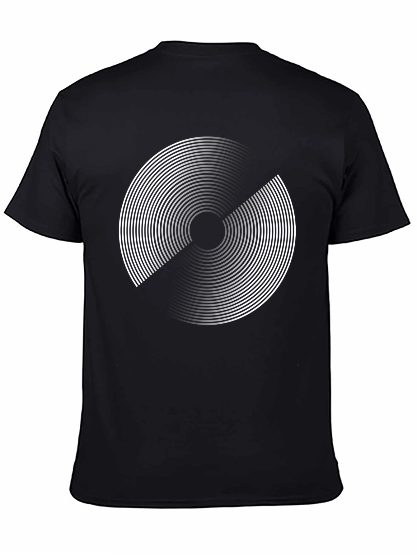 Abstract Circle Graphic Print Black T-Shirt