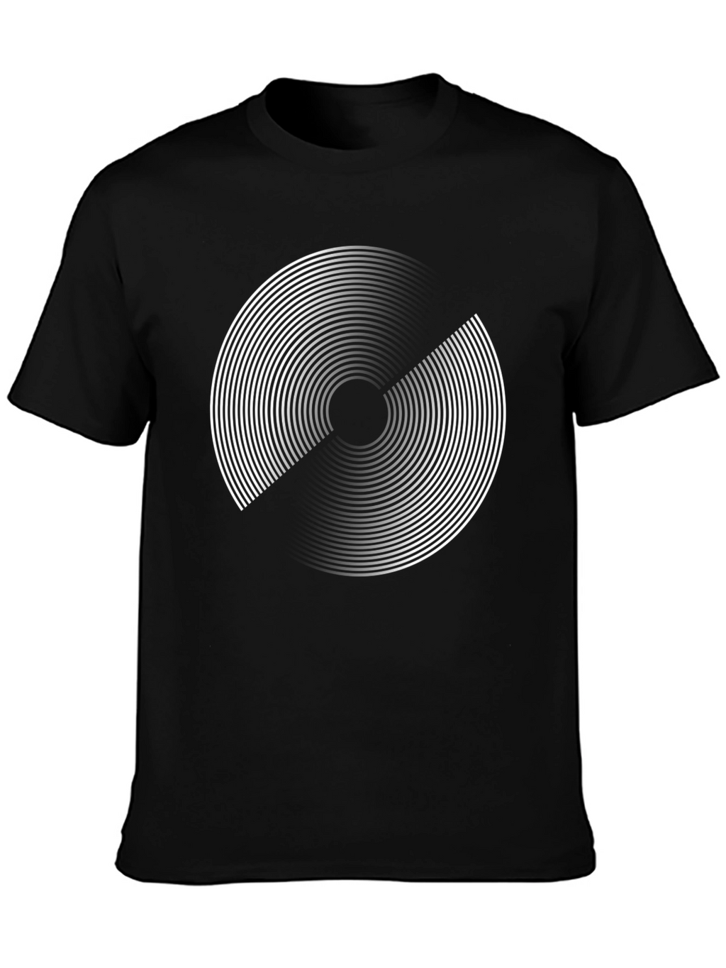 Abstract Circle Graphic Print Black T-Shirt