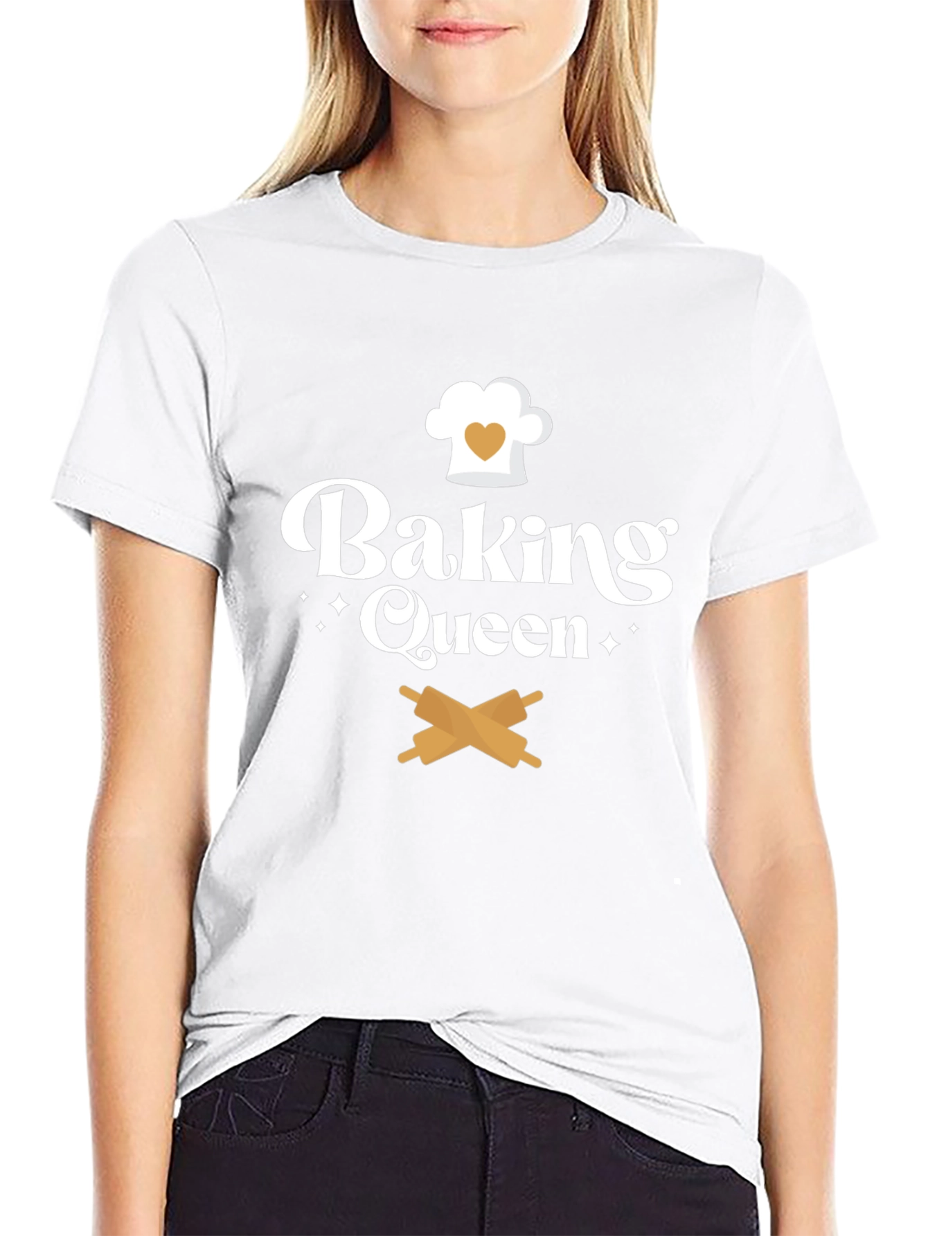 Baking Queen T-Shirt Chef Hat & Rolling Pins