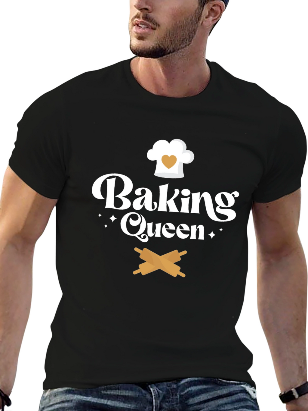 Baking Queen T-Shirt Chef Hat & Rolling Pins