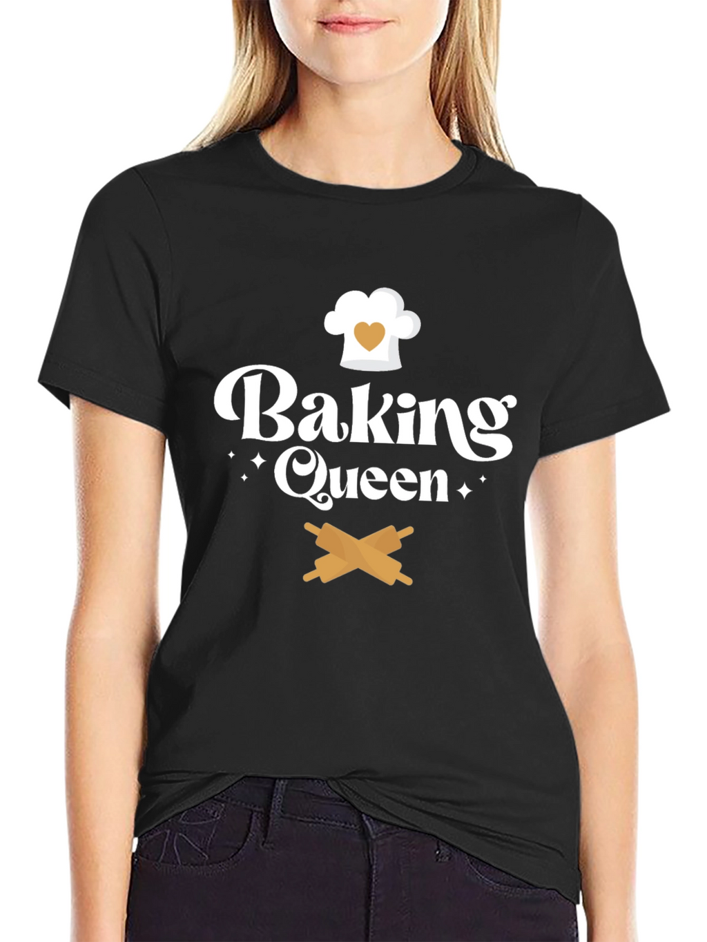 Baking Queen T-Shirt Chef Hat & Rolling Pins