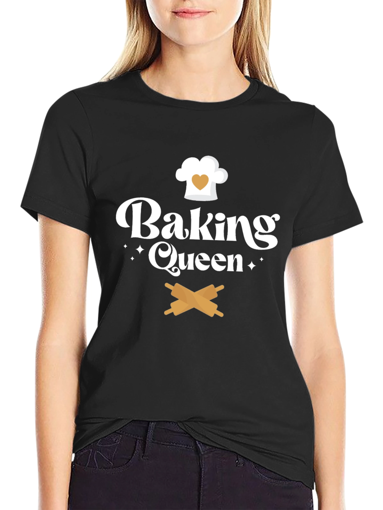 Baking Queen T-Shirt Chef Hat & Rolling Pins