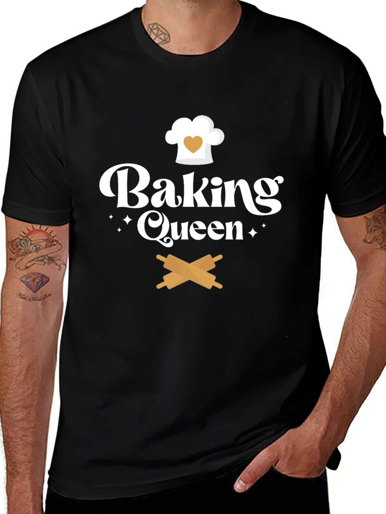 Baking Queen T-Shirt Chef Hat & Rolling Pins