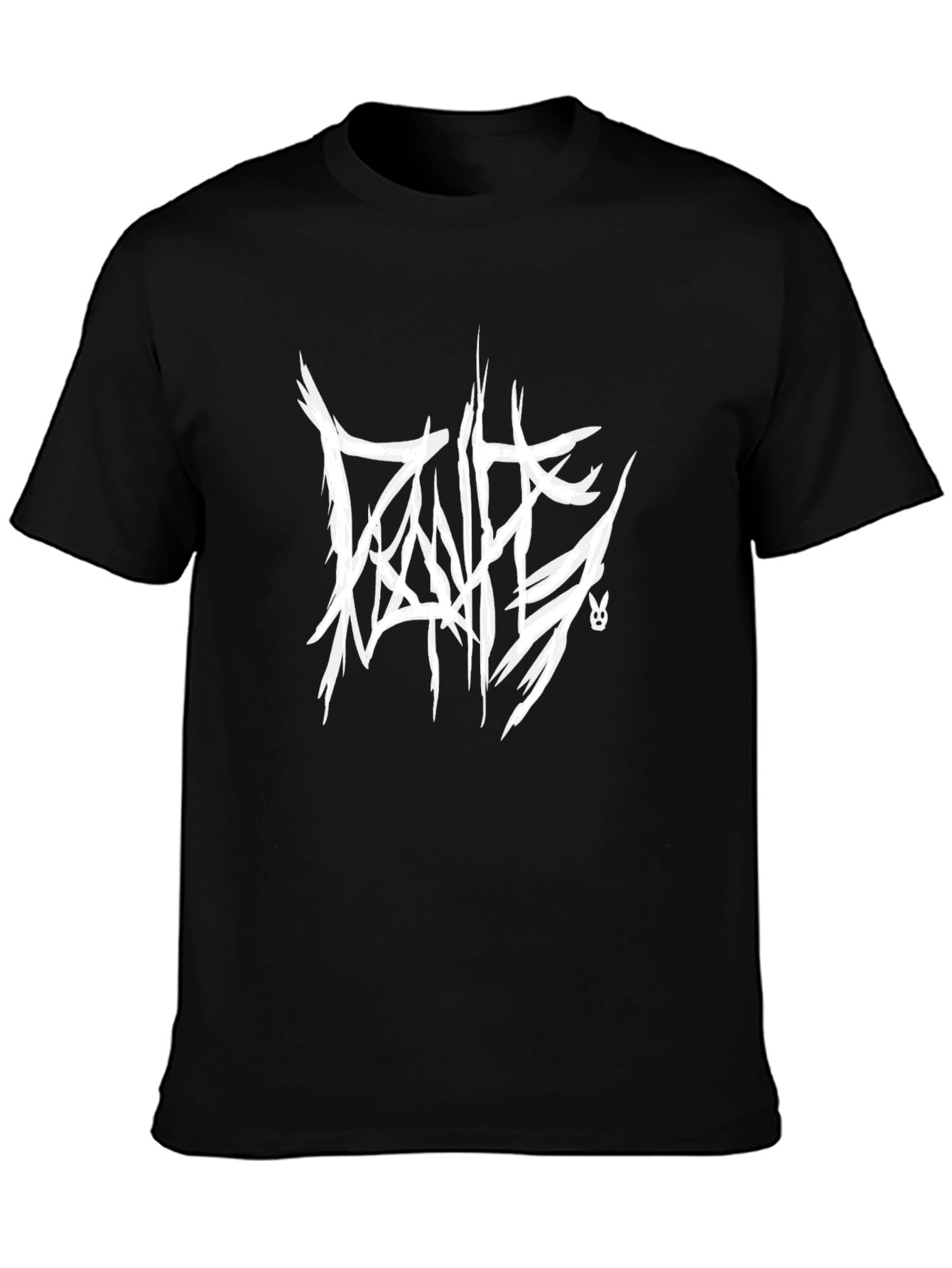 Brutal Death Metal Style Graphic T-Shirt - Black