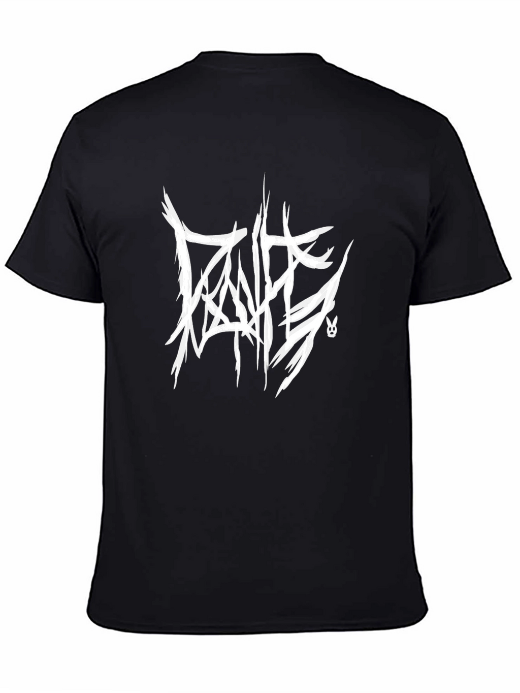 Brutal Death Metal Style Graphic T-Shirt - Black