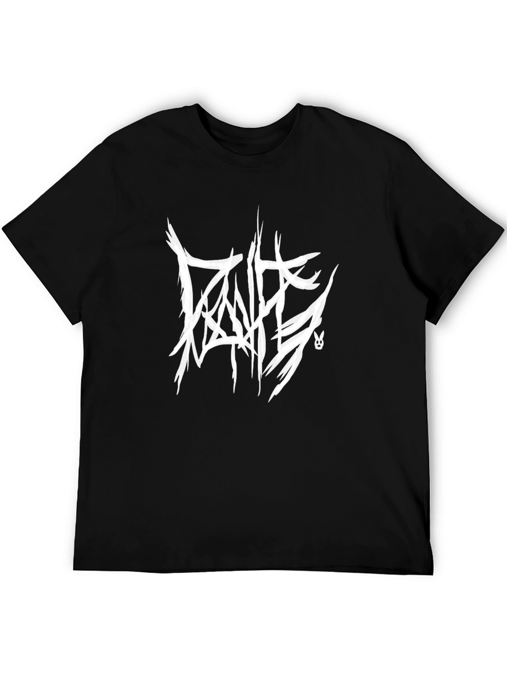 Brutal Death Metal Style Graphic T-Shirt - Black