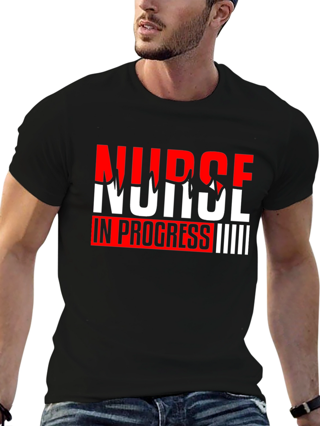 Nurse In Progress Graphic Tee - Black