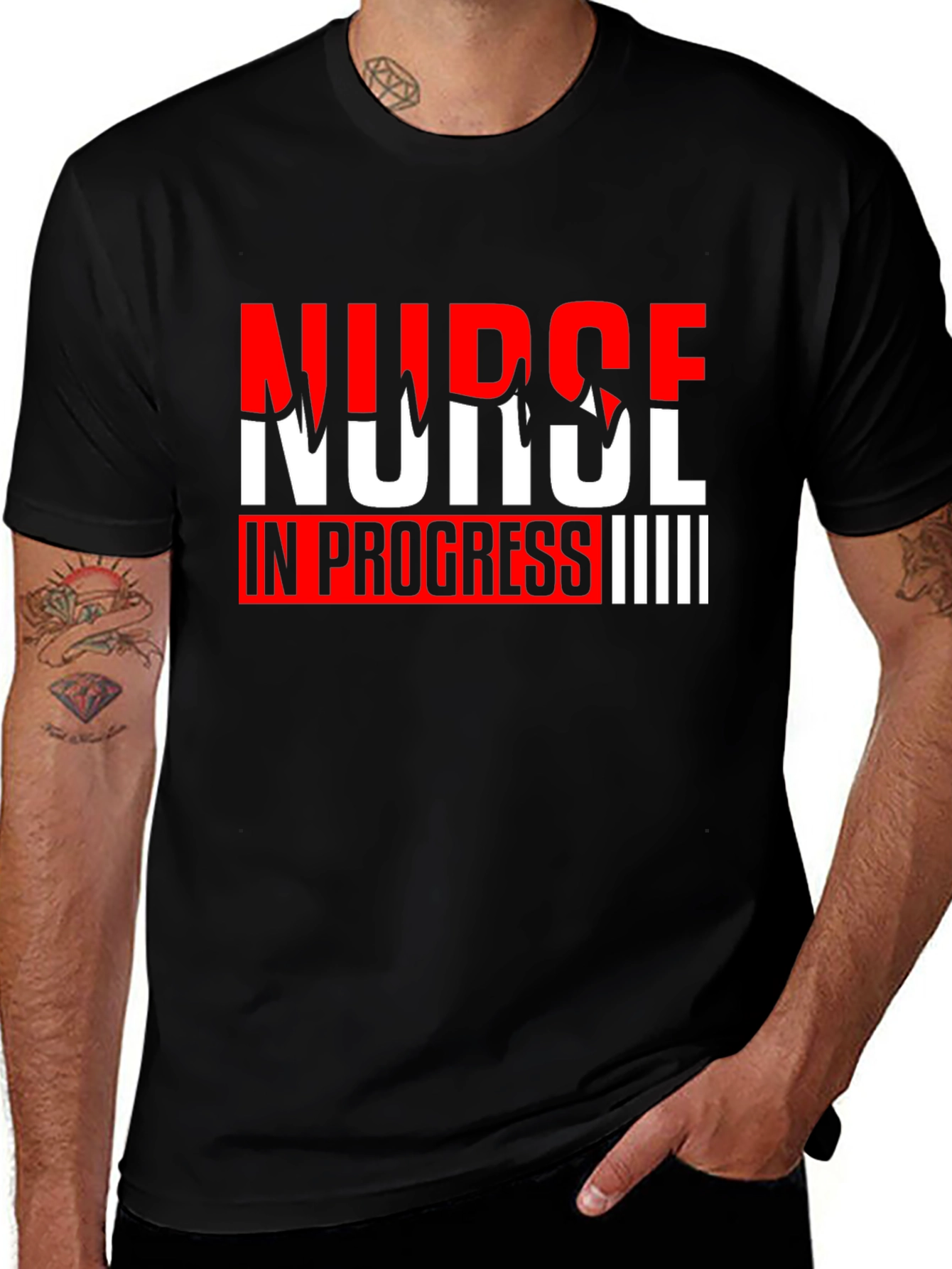 Nurse In Progress Graphic Tee - Black