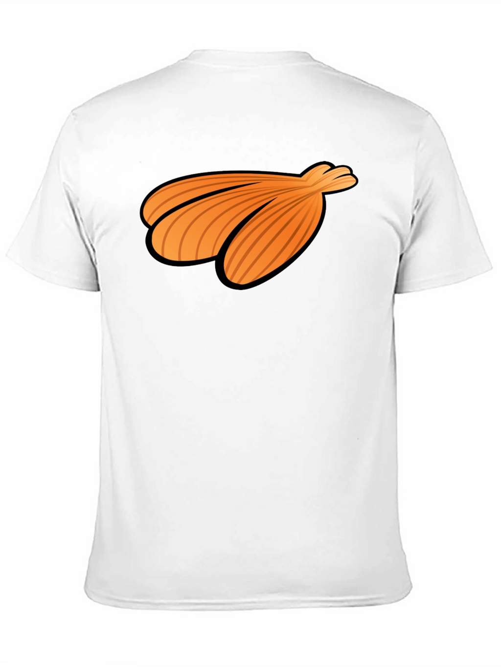 Orange Seashell Graphic Print Black T-Shirt