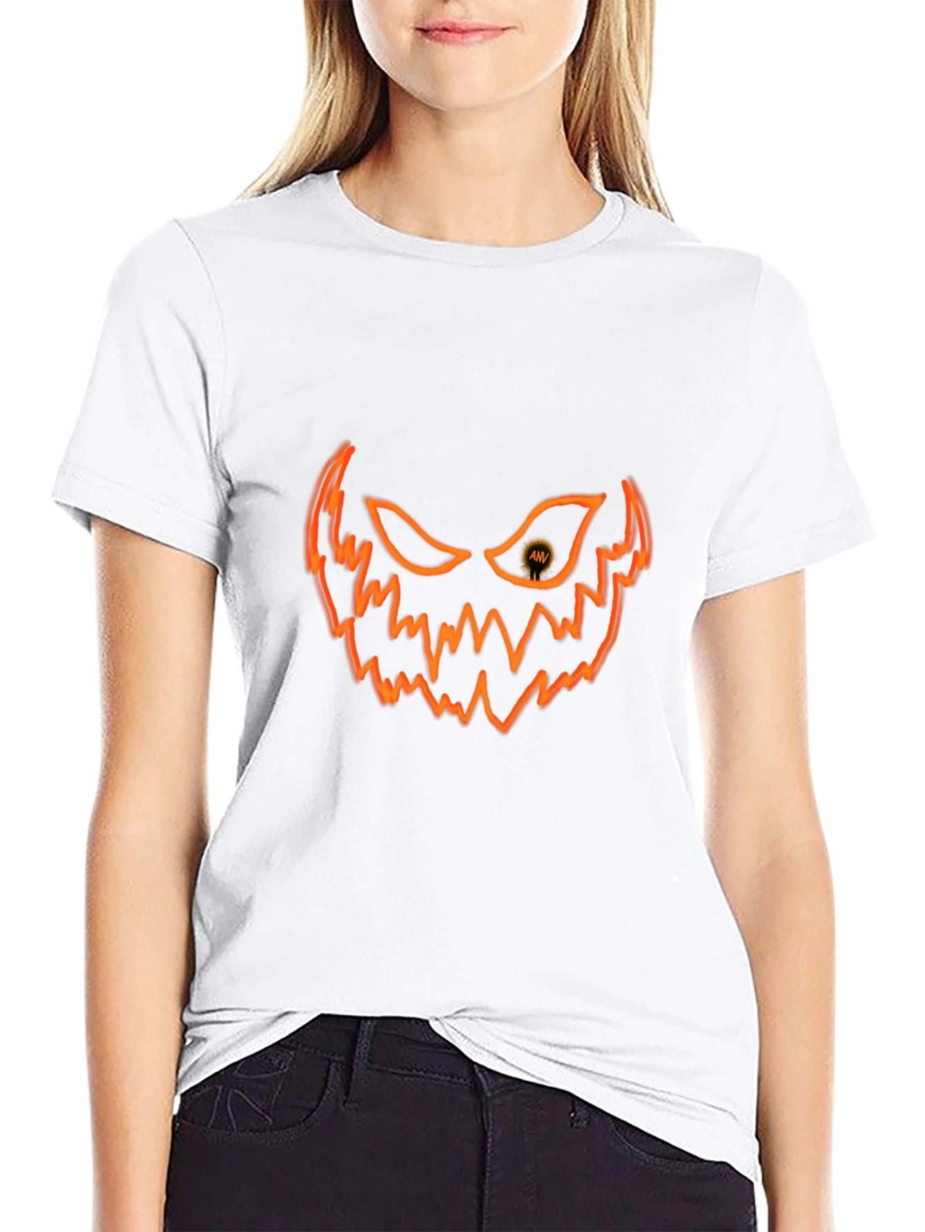 Halloween Pumpkin Face Graphic T-Shirt