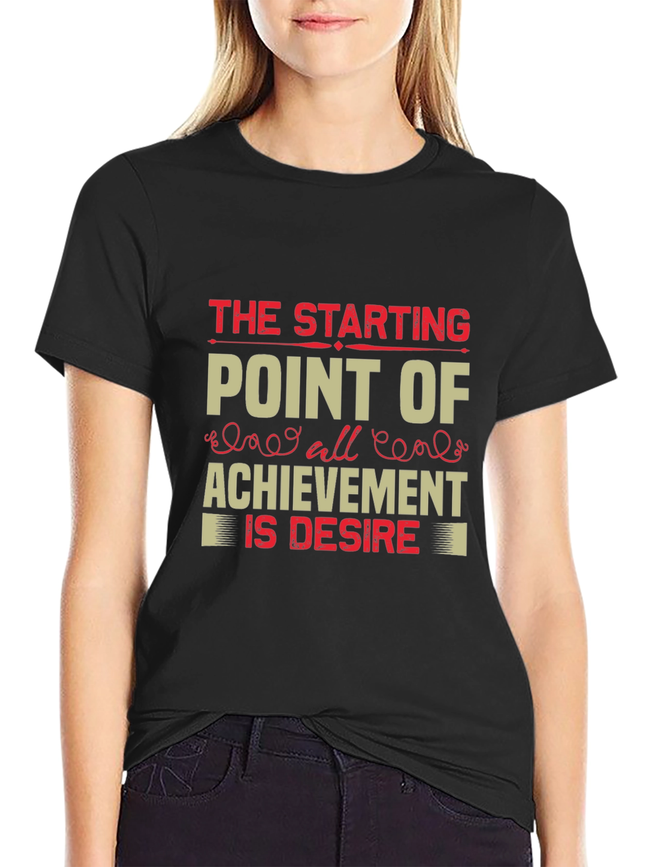 Motivational Quote Graphic T-Shirt - Black