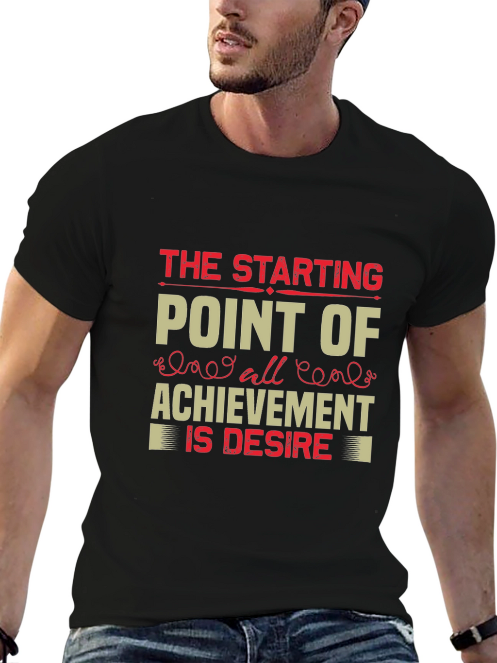 Motivational Quote Graphic T-Shirt - Black