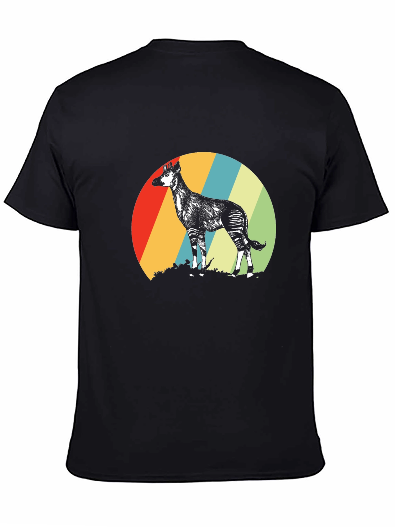 Retro Okapi Graphic Tee - Vintage Style Animal T-Shirt