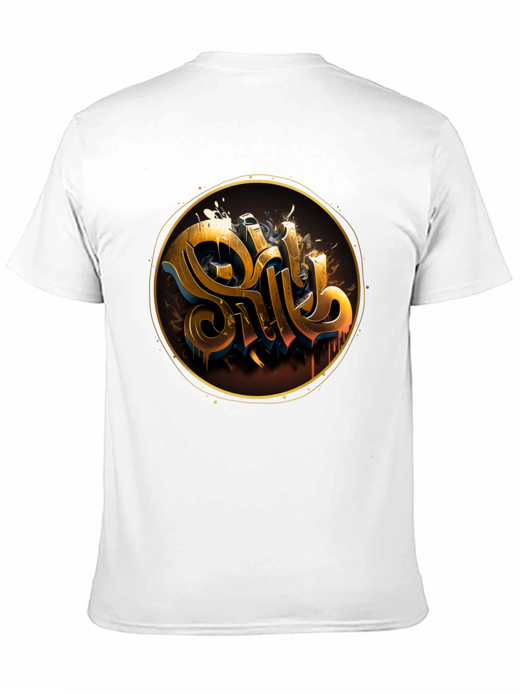 Gold Letter Graphic Black Tee - Stylish Casual Wear