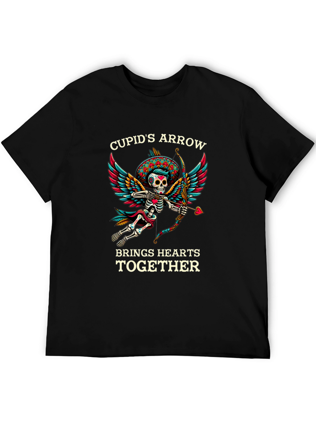 Cupids Arrow T-Shirt - Day of the Dead Skeleton