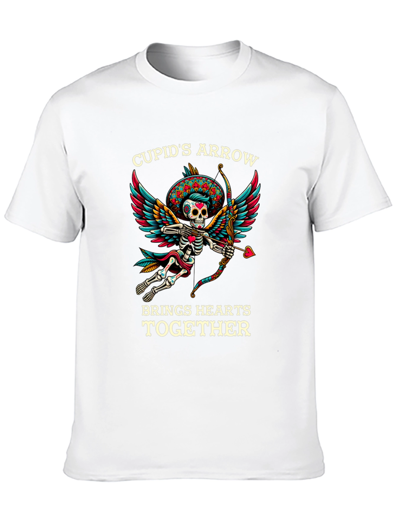 Cupids Arrow T-Shirt - Day of the Dead Skeleton