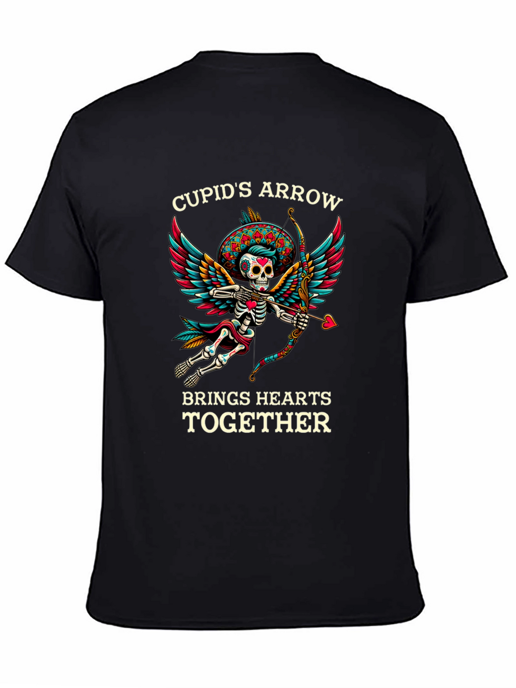 Cupids Arrow T-Shirt - Day of the Dead Skeleton