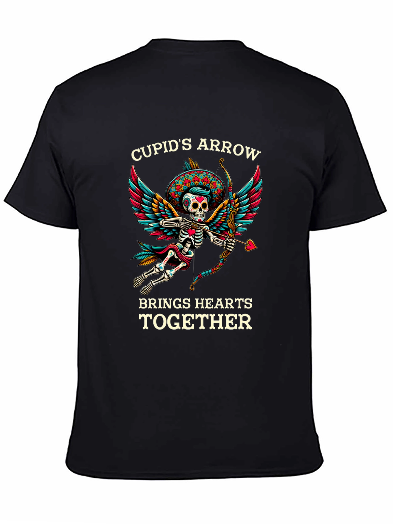 Cupids Arrow T-Shirt - Day of the Dead Skeleton