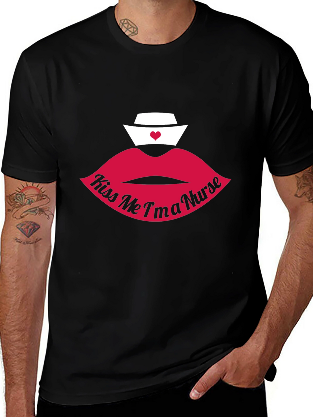 Kiss Me Im a Nurse Graphic T-Shirt