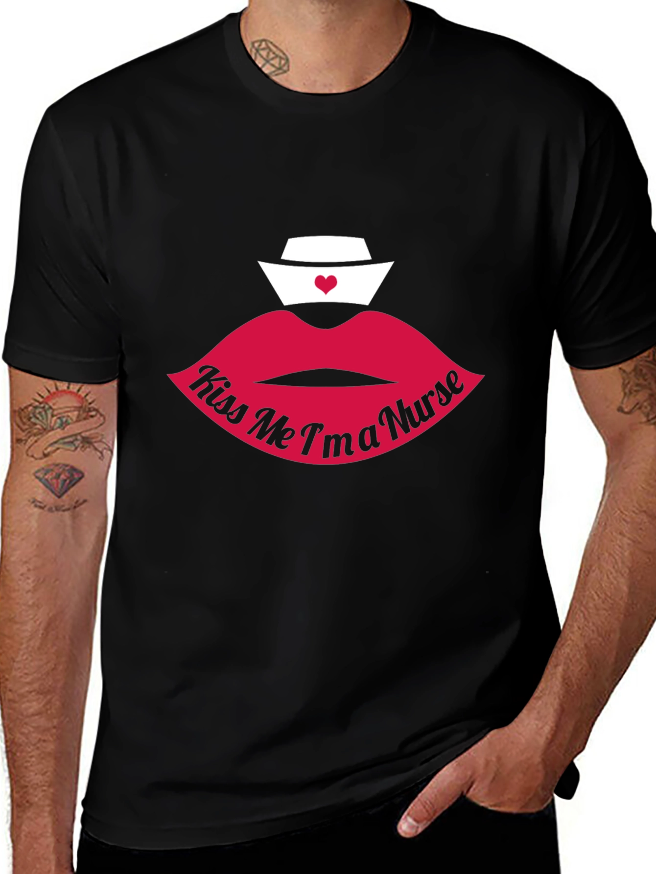 Kiss Me Im a Nurse Graphic T-Shirt