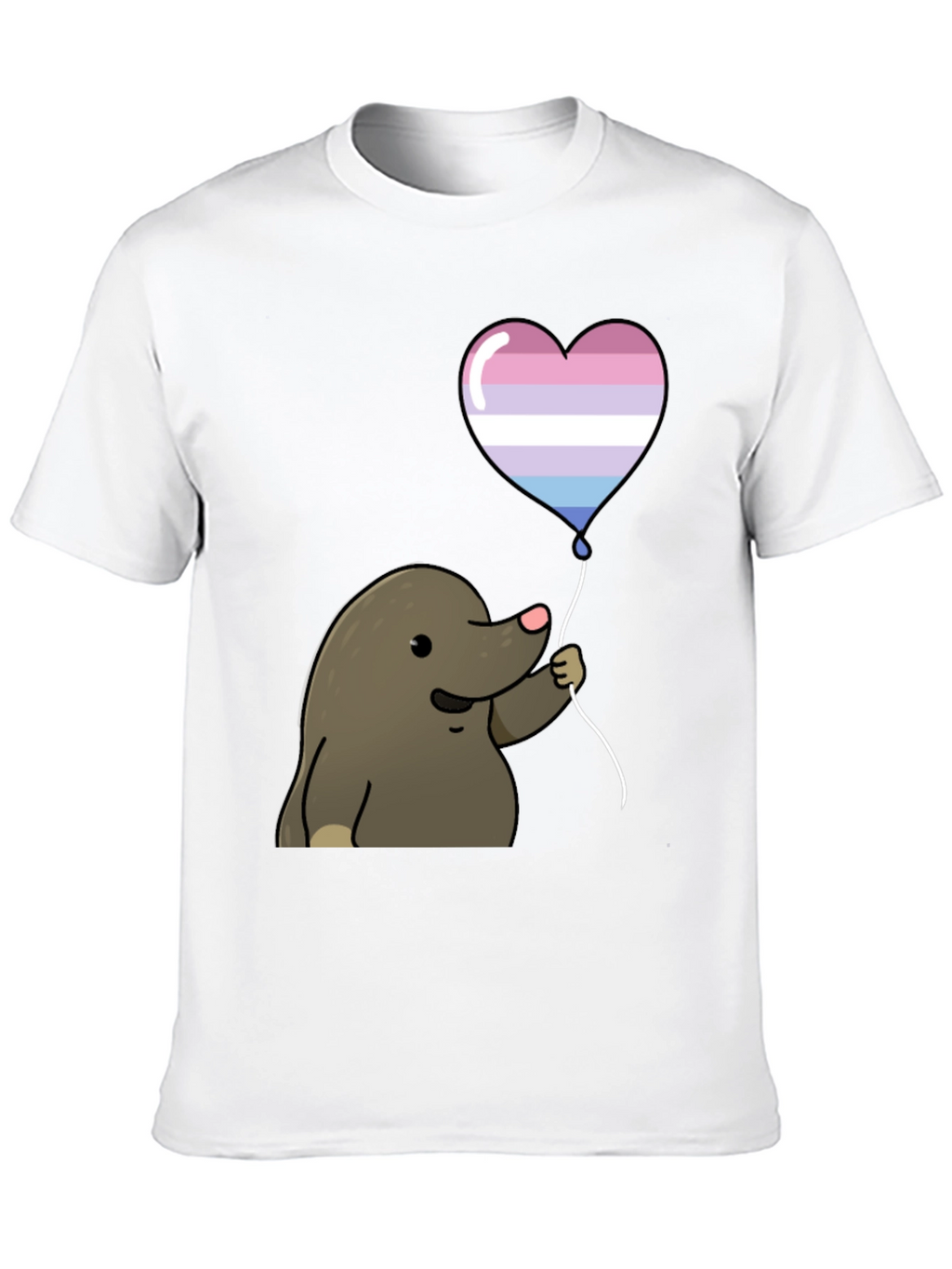 Mole with Transgender Pride Heart Balloon T-Shirt