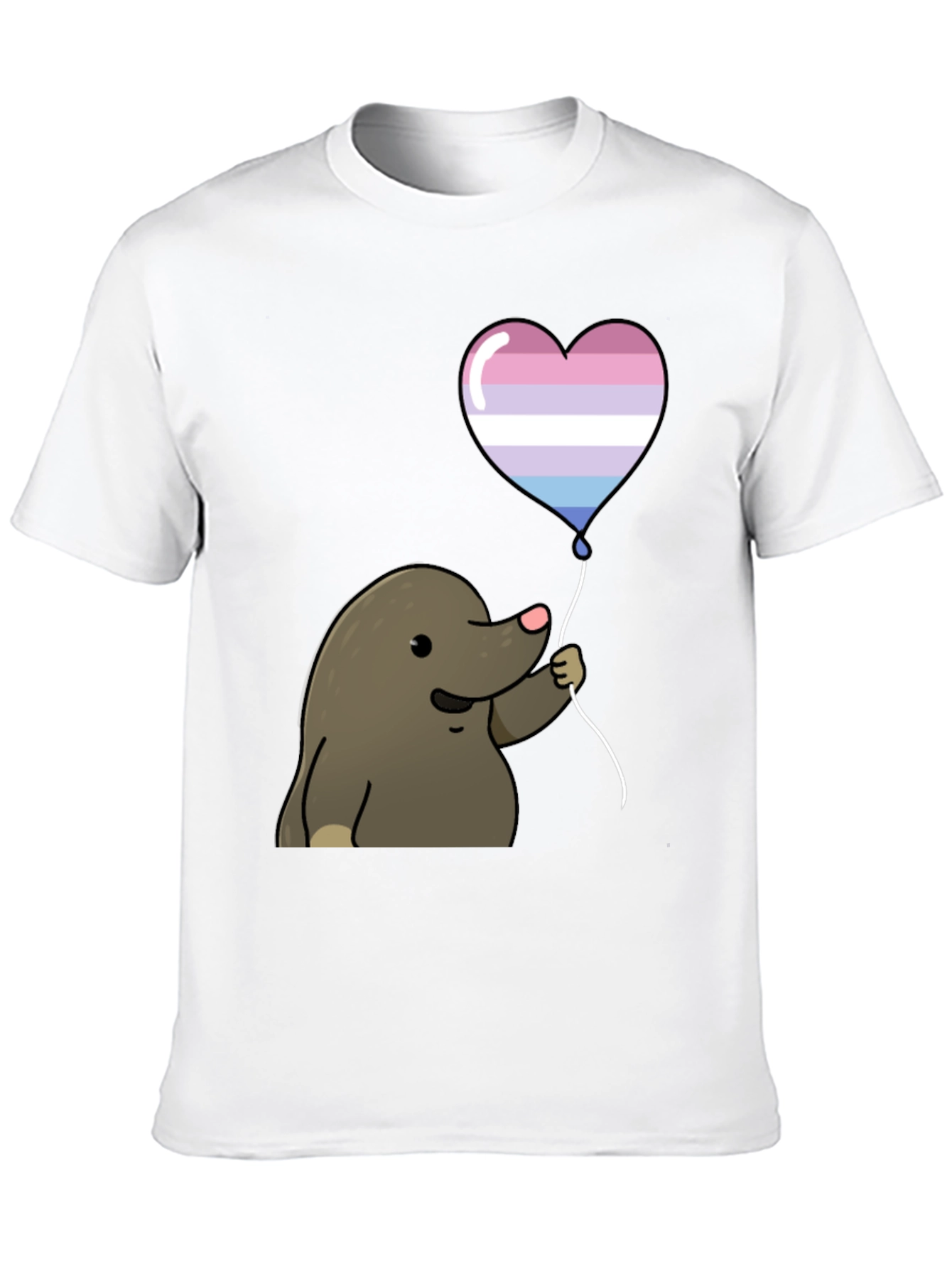 Mole with Transgender Pride Heart Balloon T-Shirt