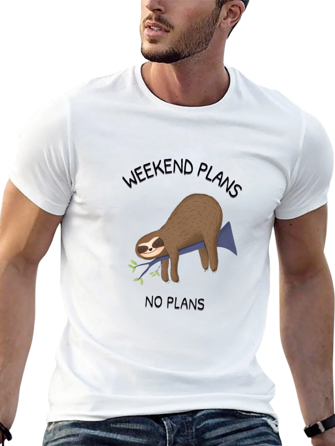 Weekend Plans Sloth Graphic Tee - Relaxed Fit